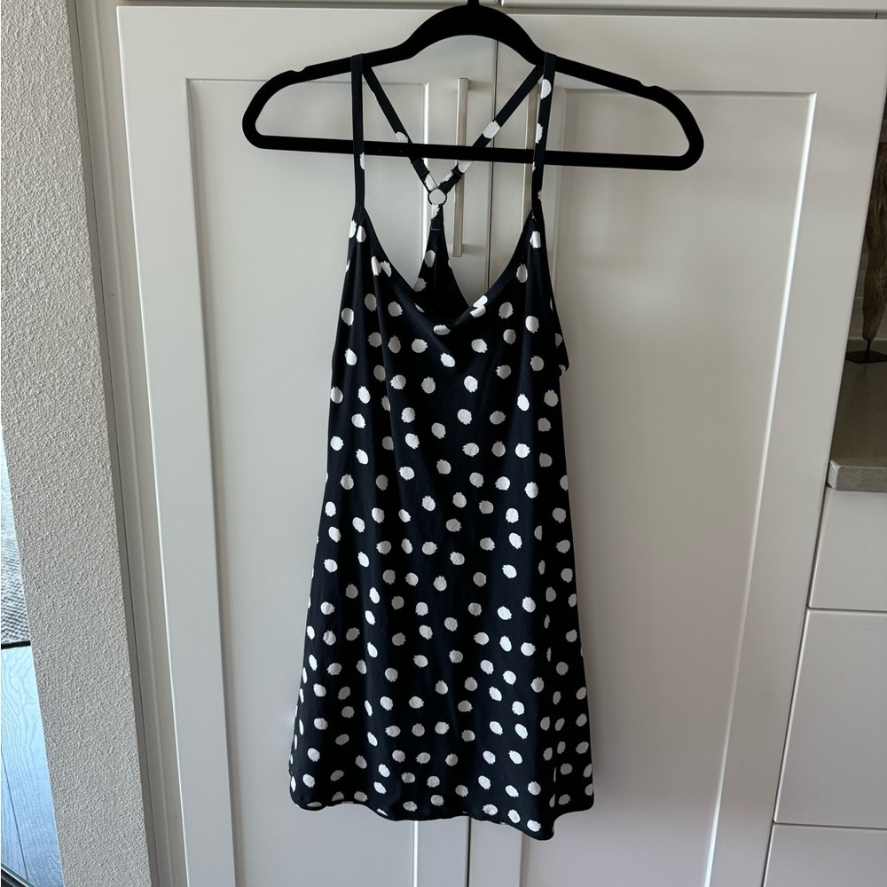 Outdoor Voices Black and White Polka Dot Dress